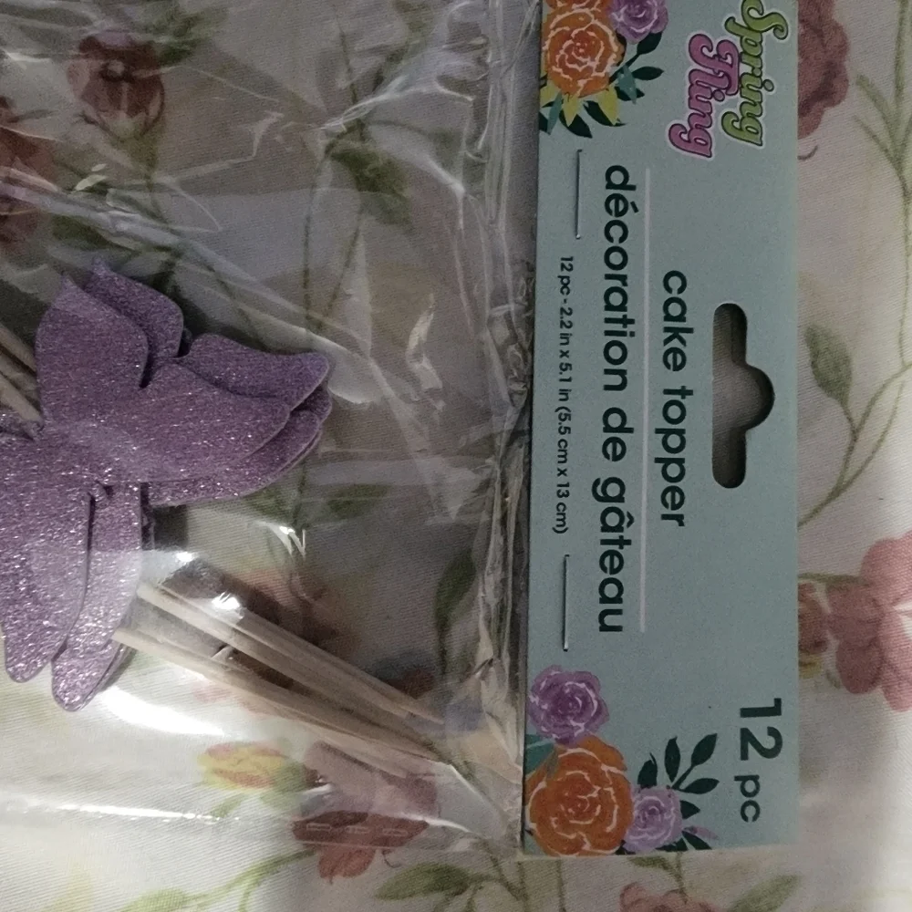 BIRTHDAY Cake Topper Flower and Butterfly